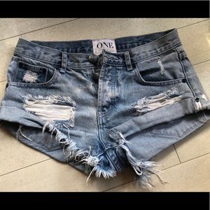 Blue jean shorts